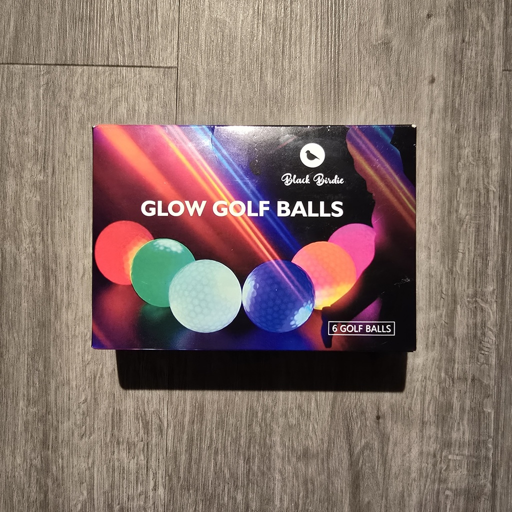 Black Birdie Glow Golf Balls