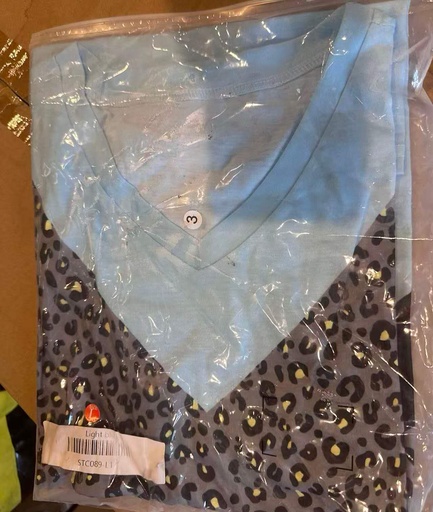 Light Blue Leopard Print Shirt